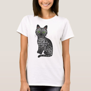 Rauch Ägyptischer Mau Niedlicher Cartoon Katze Ill T-Shirt