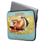 Rauch? Etikett für Vintage Zigarrenboxen Laptopschutzhülle (Vorderseite Links)