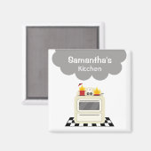 Rauch & Feuer Retro Stove Kitchen Magnet (Vorderseite/Rückseite)