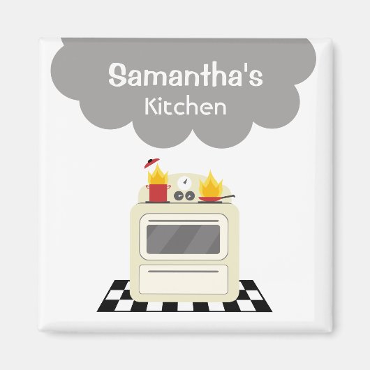 Rauch & Feuer Retro Stove Kitchen Magnet (Vorne)