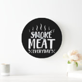 Rauch-Fleisch-tägliches Fleisch GRILLEN Grillen Große Wanduhr (Zuhause)