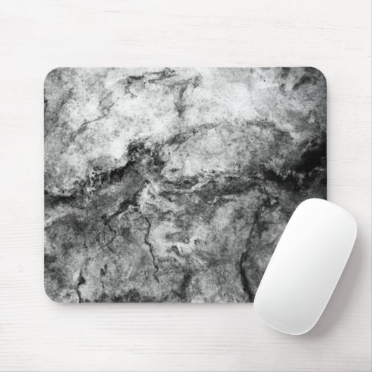 Rauch gestreiftes Schwarz-weißes Marmorsteinende Mousepad (Mit Mouse)