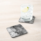 Rauch gestreiftes Schwarz-weißes Marmorsteinende Untersetzer (Rechte Seite)