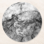 Rauch gestreute Schwarz-weiße Marmorplatte Runder Pappuntersetzer (Vorderseite)