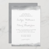 Rauch-graue Aquarell-Bad-Hochzeit Einladung (Vorne/Hinten)