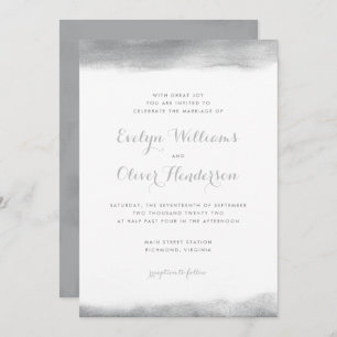 Rauch-graue Aquarell-Bad-Hochzeit Einladung