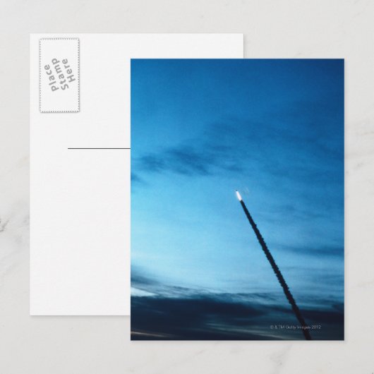 Rauch hinter der Raumfähre Postkarte (Vorne/Hinten)
