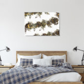 Rauch in Schwarz-Grau mit Gold-Farbtupfern Leinwanddruck (Insitu (Schlafzimmer))