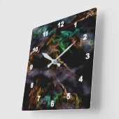 "Rauch 'N Fire" Quadratische Wanduhr (Winkel)