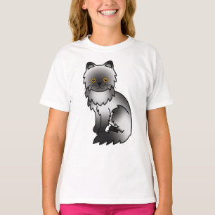 Rauch Persischer Niedlicher Cartoon Katze Illustra T-Shirt