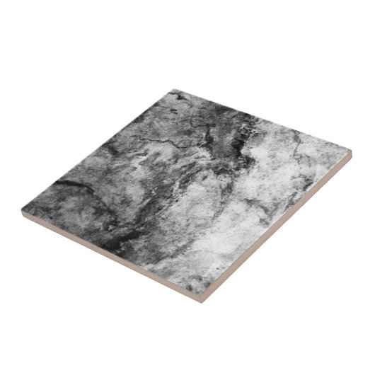 Rauch Streakete Schwarz-weiße Marmorplatte Fliese (Seite)