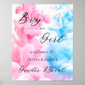 Rauch Themed Baby Gender Reveal Party Begrüßung Poster (Vorne)