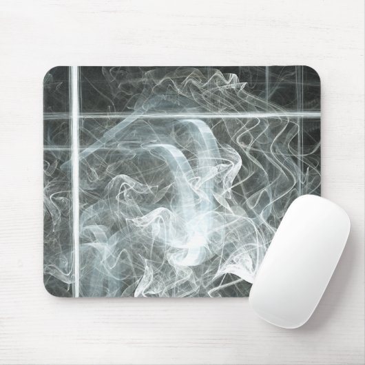 Rauch über Abstrakte schwarze Kunstwerke Mousepad (Mit Mouse)