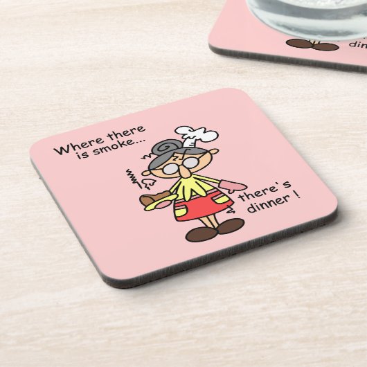 Rauch und Abendessen-T-Shirts und Geschenke Getränkeuntersetzer (Linke Seite)