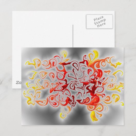 Rauch und Flammen Postkarte (Vorne/Hinten)