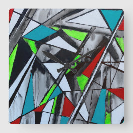 Rauch- und Spiegelhalterung Quadratische Wanduhr