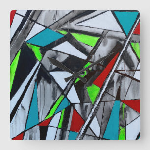 Rauch- und Spiegelhalterung Quadratische Wanduhr