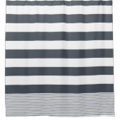 Rauchblau türkischer Streifen Duschvorhang (Vorderseite)