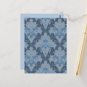 Rauchblaues Schiefer-Weich-Puderblau-Elegantes Dam Postkarte