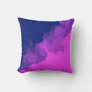 Rauchblaues und violettes Muster Kissen