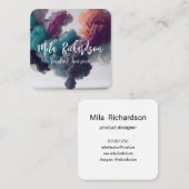 Raucheffekt - moderne QuadKarte Quadratische Visitenkarte (Vorne/Hinten)