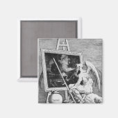 Rauchen auf einem Foto, 1761 Magnet (Vorderseite/Rückseite)