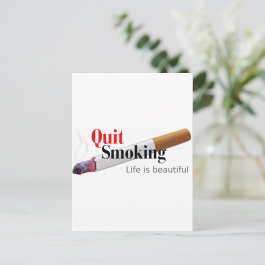 Rauchen beenden postkarte (Stehend Vorderseite)