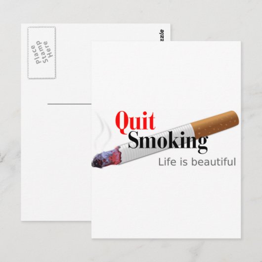 Rauchen beenden postkarte (Vorne/Hinten)