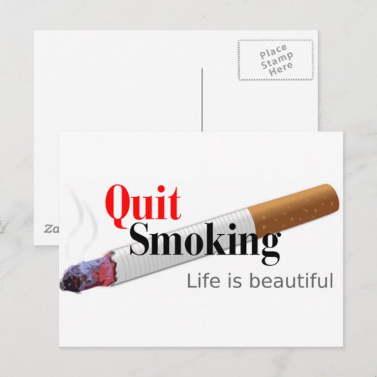 Rauchen beenden postkarte (Vorne/Hinten)