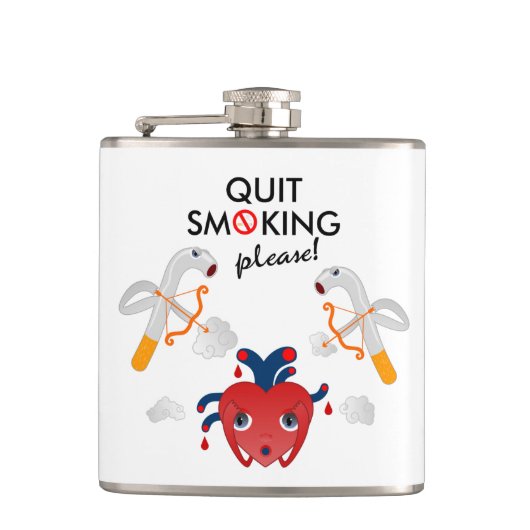 Rauchen bitte aufgeben flachmann (Vorderseite)