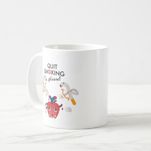 Rauchen bitte aufgeben kaffeetasse (Vorderseite Links)