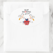 Rauchen bitte aufgeben ovaler aufkleber (Tasche)