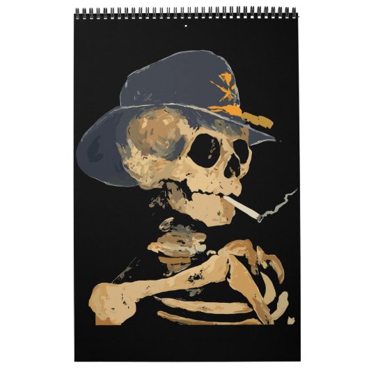 Rauchen Cowboy Skeleton Kalender (Titelbild)