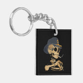 Rauchen Cowboy Skeleton Schlüsselanhänger (Vorderseite links)