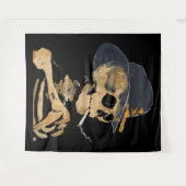 Rauchen Cowboy Skeleton Wandteppich (Vorderseite (Horizontal))