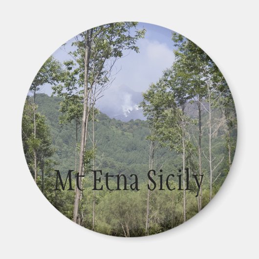 Rauchen des Ätna durch die Bäume Magnet (Vorne)