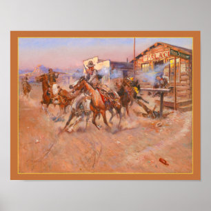 "Rauchen eines 45" Old West Cowboy Poster