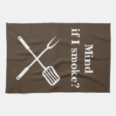 Rauchen GRILLEN Grill Cook Mind, wenn ich rauche Geschirrtuch (Horizontal)