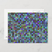 Rauchen Grün Funky Retro Mosaikfliesen Muster Postkarte (Vorne/Hinten)