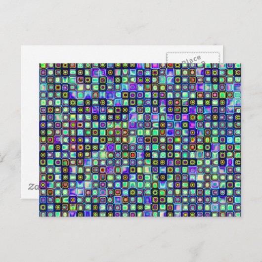 Rauchen Grün Funky Retro Mosaikfliesen Muster Postkarte (Vorne/Hinten)