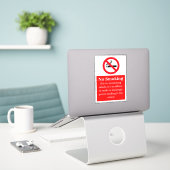 Rauchen im Fahrzeug verboten Aufkleber (Laptop auf Schreibtisch)