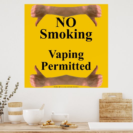 Rauchen im Vergleich zum Vaping Poster (Küche)
