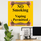 Rauchen im Vergleich zum Vaping Poster (Heimbüro)