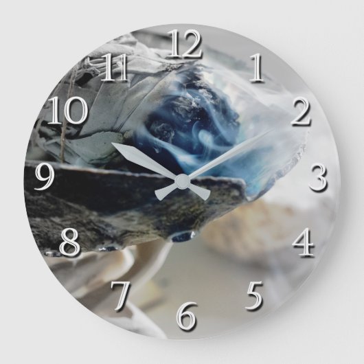 Rauchen in brennenden Räumen Metaphysische Esoteri Große Wanduhr (Vorderseite)