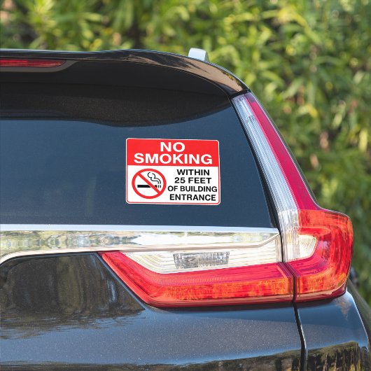 Rauchen innerhalb von 7,62 Metern vom Gebäudeeinga Aufkleber (Auto Seite)