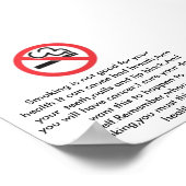 Rauchen ist nicht gut für die Gesundheit Poster (Ecke)