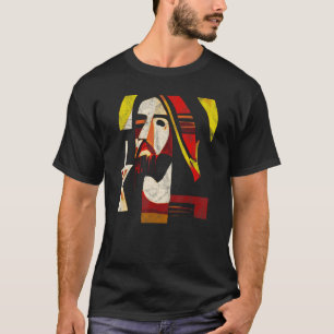Rauchen Jesus trägt Abstrakte Kunstgrafik T-Shirt