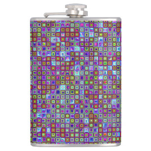 Rauchen Lila Muster von Funky Retro Mosaikfliesen Flachmann