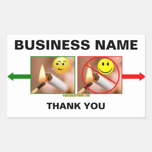 RAUCHEN/RAUCHEN RECHTECKIGER AUFKLEBER (Vorderseite)