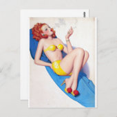 Rauchen - Redhead-Button nach oben Postkarte (Vorne/Hinten)